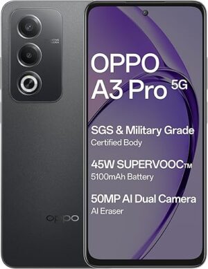 OPPO A3 Pro 5G (Starry Black, 8GB RAM, 128GB Storage)|6.67” HD+ 120Hz Refresh Rate Screen | 45W SUPERVOOC|with No Cost EMI/Additional Exchange Offers