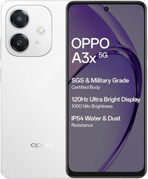 OPPO A3X 5G (Starlight White, 4GB RAM, 128GB Storage)|6.67” HD+ 120Hz Refresh Rate Screen | 45W SUPERVOOC|with No Cost EMI/Additional Exchange Offers