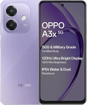 OPPO A3X 5G (Starry Purple, 4GB RAM, 128GB Storage)|6.67” HD+ 120Hz Refresh Rate Screen | 45W SUPERVOOC|with No Cost EMI/Additional Exchange Offers