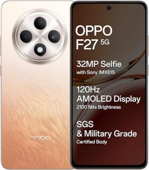 OPPO F27 5G (Amber Orange, 8GB RAM, 128GB Storage) | 6.67" FHD+ AMOLED Display|32MP Sony IMX615 Selfie Camera |AI Portrait Expert| 45W SUPERVOOC| with No Cost EMI/Additional...