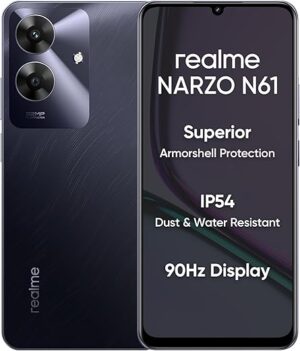 realme NARZO N61 (Marble Black, 4GB RAM+64GB Storage) 90Hz Eye Comfort Display | IP54 Dust & Water Resistance | 48-Month Fluency | Charger in The Box