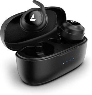 boAt Airdopes 411 True Wireless Earbuds (Bluetooth V5.0) with Sleek Premium Design and a Stylish Carrying Case (500mAh), Multi-Function Button with Voice Assistant and in-Built...